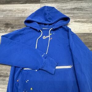 Nike Standard Issue Splatter Hoodie Royal Blue Mens S Pullover Sweatshirt Hoodie